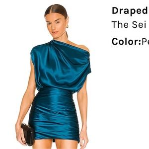 NWT The Sei draped top in peacock, size 6. From Revolve.